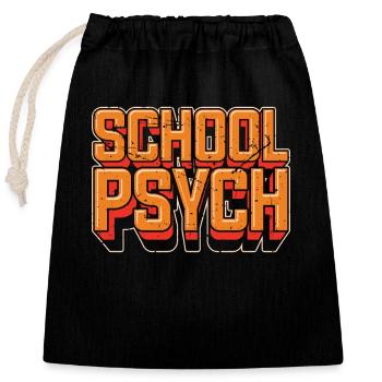 School Psych Counseling Psychology Teacher Psych - Verschließbarer Geschenkbeutel aus Baumwolle (25x30cm) - Schwarz - Vorne