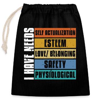 School Psych I Have Needs Psychologist Counseling - Verschließbarer Geschenkbeutel aus Baumwolle (25x30cm) - Schwarz - Vorne