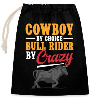 Bull Rider Rodeo Western Cowboy Bull Riding - Closable cotton gift bag (25x30cm) - black - Front