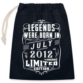 Birthday July 2012 Year Limited Edition - Closable cotton gift bag (25x30cm) - navy - Front