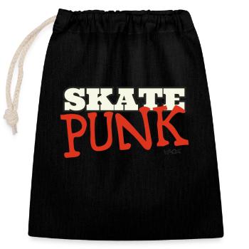 Skate Punk - Verschließbarer Geschenkbeutel aus Baumwolle (25x30cm) - Schwarz - Vorne