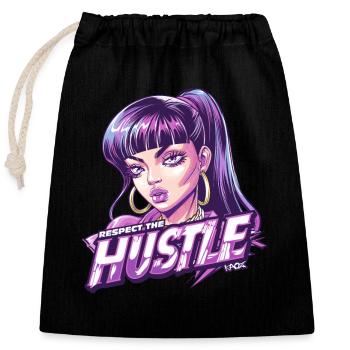 Hustler Girl: Respect the Stake - Closable cotton gift bag (25x30cm) - black - Front