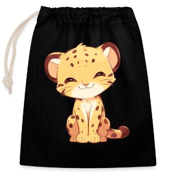 Chats dorés Chat doré - Sac cadeau en coton avec cordon (25 x 30 cm) - noir - Devant