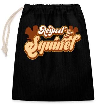 Respecter l’écureuil T-shirt Funny Chipmunks Lover - Sac cadeau en coton avec cordon (25 x 30 cm) - noir - Devant