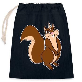 Écureuil Écureuil Drôle Licorne Chipmunks Jeu de mots - Sac cadeau en coton avec cordon (25 x 30 cm) - bleu marine - Devant