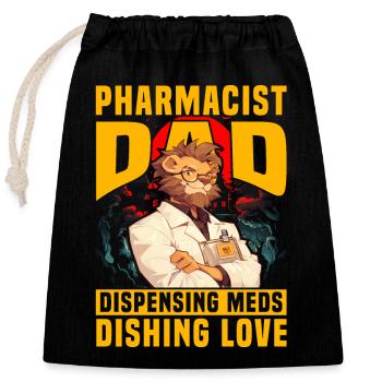 Apotheker Papa gibt Medikamente aus Liebe aus - Verschließbarer Geschenkbeutel aus Baumwolle (25x30cm) - Schwarz - Vorne