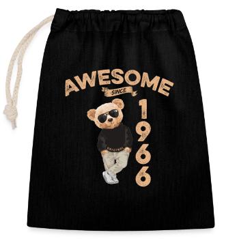 1966 Geburtstag Cool Teddy Bär Awesome since - Verschließbarer Geschenkbeutel aus Baumwolle (25x30cm) - Schwarz - Vorne