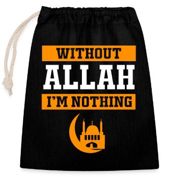 Muslim Islam Moslem Muslima Eid Mubarak Allah - Closable cotton gift bag (25x30cm) - black - Front