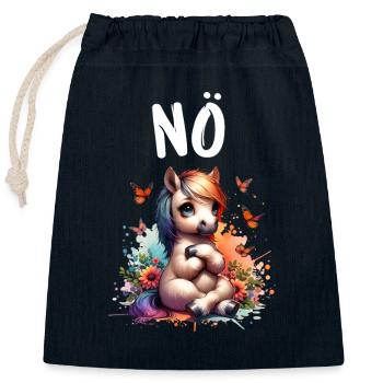 Horse Funny Saying Nope for Horse Lovers - Closable cotton gift bag (25x30cm) - navy - Front
