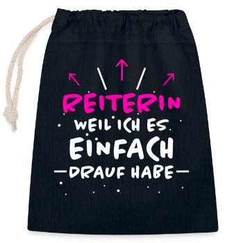 Reiterin Spruch Pferde Reiten Reiterin Geschenk - Verschließbarer Geschenkbeutel aus Baumwolle (25x30cm) - Navy - Vorne