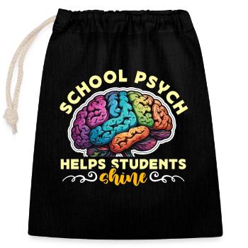 School Psychs Help Students Shine School Counselor - Verschließbarer Geschenkbeutel aus Baumwolle (25x30cm) - Schwarz - Vorne