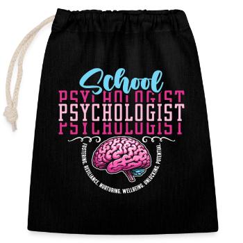 School Psychologist Fostering Resilience Counselor - Verschließbarer Geschenkbeutel aus Baumwolle (25x30cm) - Schwarz - Vorne