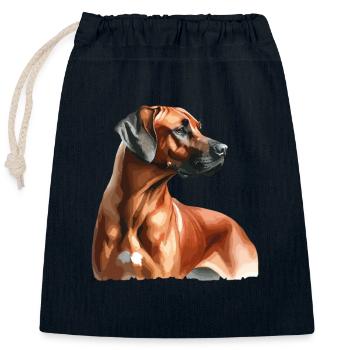 Watercolor Rhodesian Ridgeback - Verschließbarer Geschenkbeutel aus Baumwolle (25x30cm) - Navy - Vorne