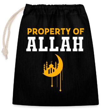 Muslim Islam Moslem Muslima Eid Mubarak - Closable cotton gift bag (25x30cm) - black - Front