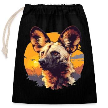 Wild Dogs Wild Dog - Closable cotton gift bag (25x30cm) - black - Front