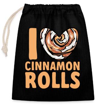 Cinnamon roll - Closable cotton gift bag (25x30cm) - black - Front