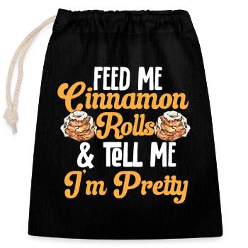 Cinnamon roll - Closable cotton gift bag (25x30cm) - black - Front