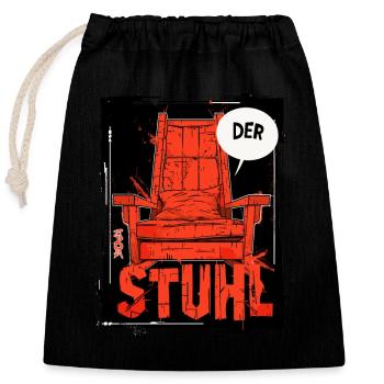 Einfach nur der Stuhl - Verschließbarer Geschenkbeutel aus Baumwolle (25x30cm) - Schwarz - Vorne
