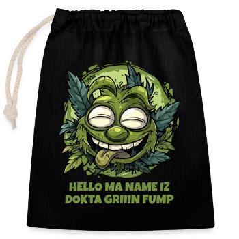 Médecin du cannabis : la main verte - Sac cadeau en coton avec cordon (25 x 30 cm) - noir - Devant