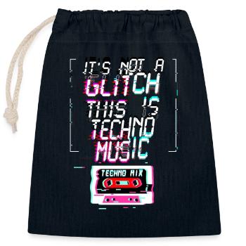 Backprint: Hardcore-Rave Musik 90er EDM DJ Rave - Verschließbarer Geschenkbeutel aus Baumwolle (25x30cm) - Navy - Vorne