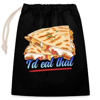 Quesadilla Tortilla Quesadillas Gift - Closable cotton gift bag (25x30cm) - black - Front