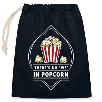 Funny popcorn saying, binge-watching popcorn - Closable cotton gift bag (25x30cm) - navy - Front