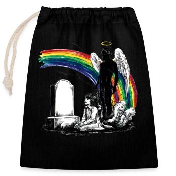 Père Fille Tombeau de deuil - Sac cadeau en coton avec cordon (25 x 30 cm) - noir - Devant