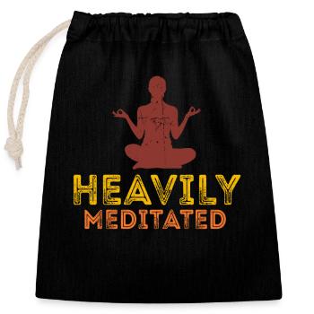 Heavily Meditated - Closable cotton gift bag (25x30cm) - black - Front