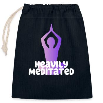 Heavily Meditated - Closable cotton gift bag (25x30cm) - navy - Front