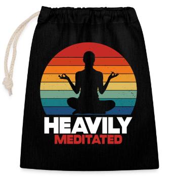 Heavily Meditated - Closable cotton gift bag (25x30cm) - black - Front