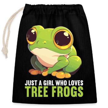 Tree Frog Baumfrösche Baumfrosch - Closable cotton gift bag (25x30cm) - black - Front