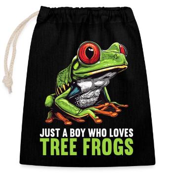 Tree Frog Baumfrösche Baumfrosch - Closable cotton gift bag (25x30cm) - black - Front