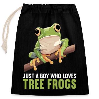 Tree Frog Baumfrösche Baumfrosch - Closable cotton gift bag (25x30cm) - black - Front