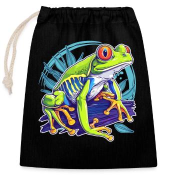 Tree Frog Baumfrösche Baumfrosch - Closable cotton gift bag (25x30cm) - black - Front