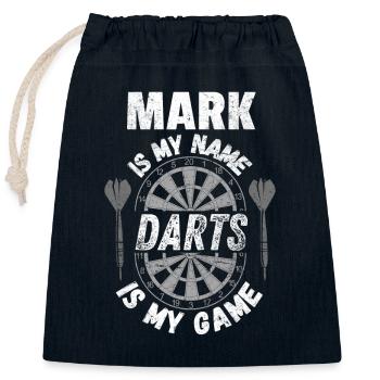 Personalisiertes Dartshirt für Mark - Verschließbarer Geschenkbeutel aus Baumwolle (25x30cm) - Navy - Vorne