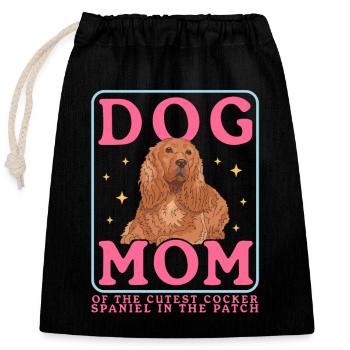 Cocker Spaniel Maman Cocker Spaniel Cadeau - Sac cadeau en coton avec cordon (25 x 30 cm) - noir - Devant