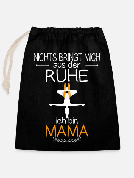 Mama Gelassenheit - Verschließbarer Geschenkbeutel aus Baumwolle (25x30cm) - Schwarz