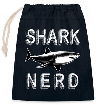 Requin Nerd En Détresse Cool Deep Sea Creature Humour - Sac cadeau en coton avec cordon (25 x 30 cm) - bleu marine - Devant