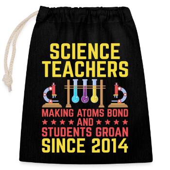 Professeur de sciences Professeur d’école Biologie Chimie P - Sac cadeau en coton avec cordon (25 x 30 cm) - noir - Devant