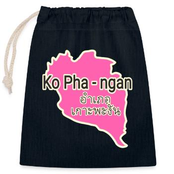Koh Phangan Insel Karte - Verschließbarer Geschenkbeutel aus Baumwolle (25x30cm) - Navy - Vorne