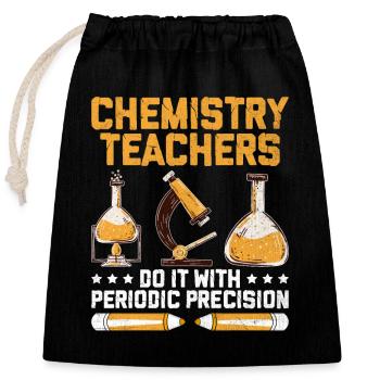 Professeur de sciences Professeur d’école Biologie Chimie P - Sac cadeau en coton avec cordon (25 x 30 cm) - noir - Devant