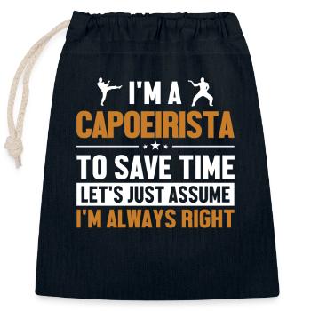 Capoeirista Nehmen wir an, ich habe Recht Ginga-Tanz - Verschließbarer Geschenkbeutel aus Baumwolle (25x30cm) - Navy - Vorne