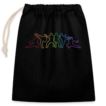 Capoeira LGBT Regenbogen Capoeirista Ginga Tanz - Verschließbarer Geschenkbeutel aus Baumwolle (25x30cm) - Schwarz - Vorne