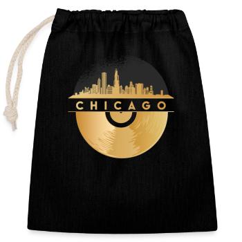 Disco-Techno Raves DJ House-Vinyl-Music - Verschließbarer Geschenkbeutel aus Baumwolle (25x30cm) - Schwarz - Vorne