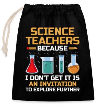 Professeur de sciences Professeur d’école Biologie Chimie P - Sac cadeau en coton avec cordon (25 x 30 cm) - noir - Devant