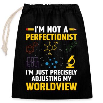 Professeur de sciences Professeur d’école Biologie Chimie P - Sac cadeau en coton avec cordon (25 x 30 cm) - noir - Devant