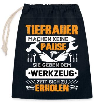 Les ingénieurs civils ne prennent pas de pause - Sac cadeau en coton avec cordon (25 x 30 cm) - bleu marine - Devant
