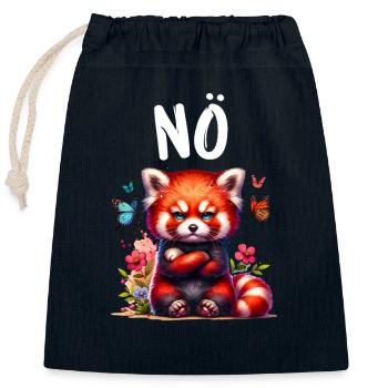 Red Panda Funny Saying Nope Fire Fox - Closable cotton gift bag (25x30cm) - navy - Front