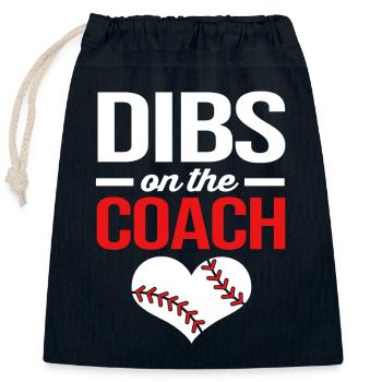 Entraîneur de baseball - Sac cadeau en coton avec cordon (25 x 30 cm) - bleu marine - Devant