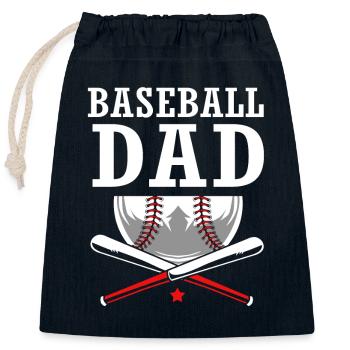 Baseball Vatertag Vater Papa - Verschließbarer Geschenkbeutel aus Baumwolle (25x30cm) - Navy - Vorne